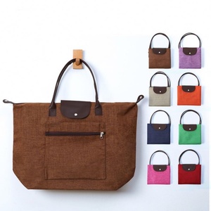 Sacs de courses pliables robustes et grands en nylon et polyester, personnalisables en usine, sacs de rangement extensibles pour l'épicerie, sacs fourre-tout pliables - Product Image 1