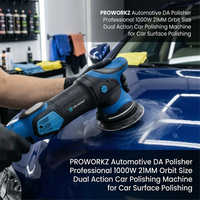 Polisseuse automobile PROWORKZ DA professionnelle 1000W, taille d'orbite 21MM, machine à polir les voitures à double action 220V/120V 2000-4800 tr/min