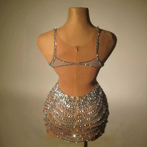 Novance Y3769 sapanlar ile bir boyut parti Rhinestone elbise Mini kokteyl elbise kadınlar için seksi bayan parti doğum günü için giymek - Product Image 3