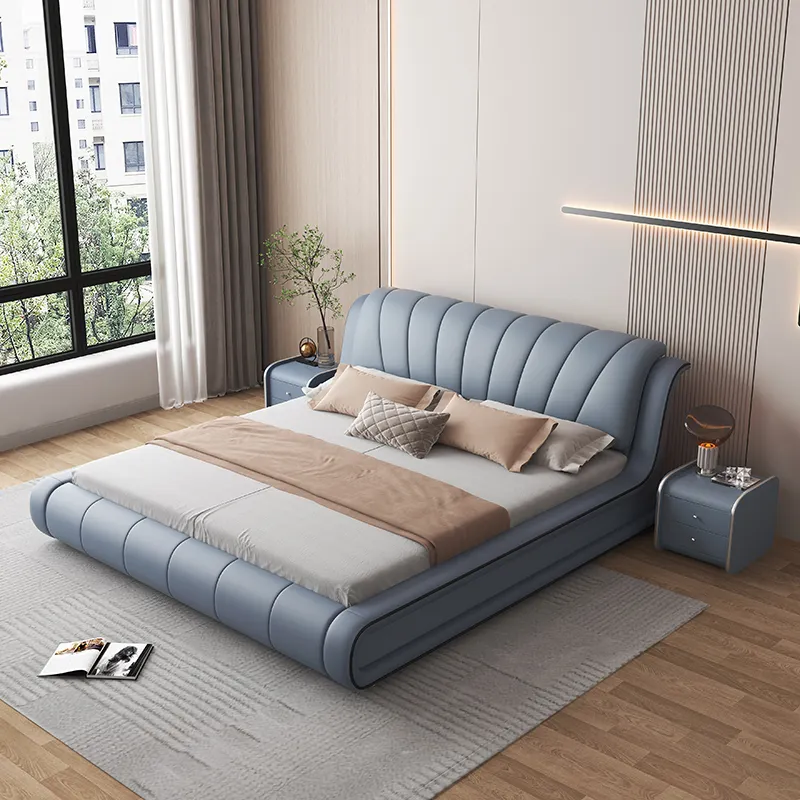 Luxury Beds King Size Bed Bedroom Sets Furniture Wholesale Home Wood Modern Soft Bed