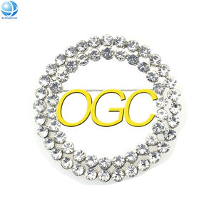 Broche OGC inspirée de l'Ordre du Cercle d'Or, bijoux maçonniques pour femmes, broche ronde incrustée de perles blanches et de cristaux - Product Image 4