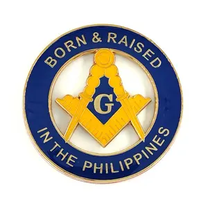 在菲律宾出生和长大3 “剪出圆形金属共济会菲律宾汽车徽章