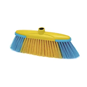 Custom color household plastic cleaning broom soft bristle broom head