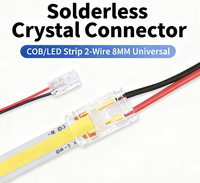 Connecteurs en plastique pour bande LED COB 2 broches YR 5MM 8MM 10MM, boucle en cristal transparente sans soudure, 2700K, lumière chaude douce, vente en gros