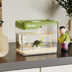 Kit d'aquarium de bureau moderne à LED, aquarium carré Betta avec lumière, décor écologique pour la maison et le bureau - Product Image 6