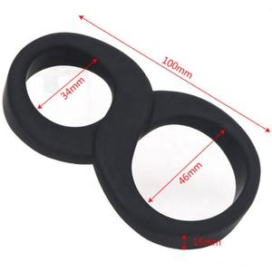 Gecikme boşalma için titreşimli özelliği ile erkekler yetişkin seks oyuncakları için silikon çift horoz halka - Product Image 2