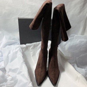 Elastic and Slimming Long <b>Boots</b> High Heeled Suede Over -the-knee High <b>Boots</b> for Women's New Fashion Pointed <b>Boots</b> Women - Product Image 2
