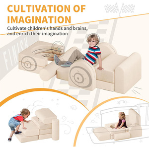 โซฟาเด็กแบบโมดูลาร์หุ้มกำมะหยี่สำหรับเด็กอายุ 3 ปีขึ้นไป - Product Image 3