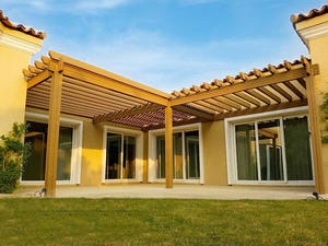 برجولة خشبية متينة بتصميم عصري مخصص للحدائق الفاخرة من مركبات الخشب البلاستيكي لتزيين الشرفة - Product Image 2