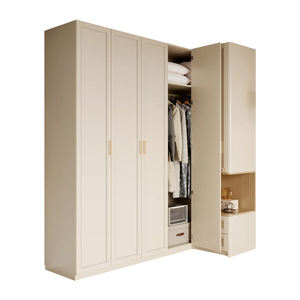 Armoire de chambre moderne en bois de fabrication chinoise avec <span class=keywords><strong>5</strong></span>+ tiroirs, grande capacité, autoportante, écologique, organisateur de vêtements blanc - Product Image 6