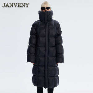 JANVENY 2024 Manteau d'hiver long <span class=keywords><strong>ultra</strong></span> épais en duvet pour femme Broderie de lettres Casual Chaud Blanc Duvet de canard imperméable Parkas - Product Image 5
