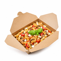 Boîte en papier kraft recyclable biodégradable gaufrage mat pour emballage de livraison à emporter jetable anti-graisse pour