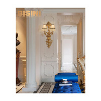 Applique murale LED en laiton antique, bronze doré italien, design européen, abat-jour blanc, garantie 2 ans, pour villa