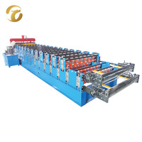 Machine de formage à froid de tôles et panneaux muraux en métal double pour toitures