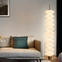 Lampes de sol LED blanches en verre avec perles d'abaque, design minimaliste moderne nordique, pour chambre à coucher, salon, décoration de chevet