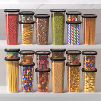 Ensemble de 6 boîtes de conservation alimentaire en plastique PP de haute qualité, hermétiques, empilables, pour bonbons, fruits secs, pâtes