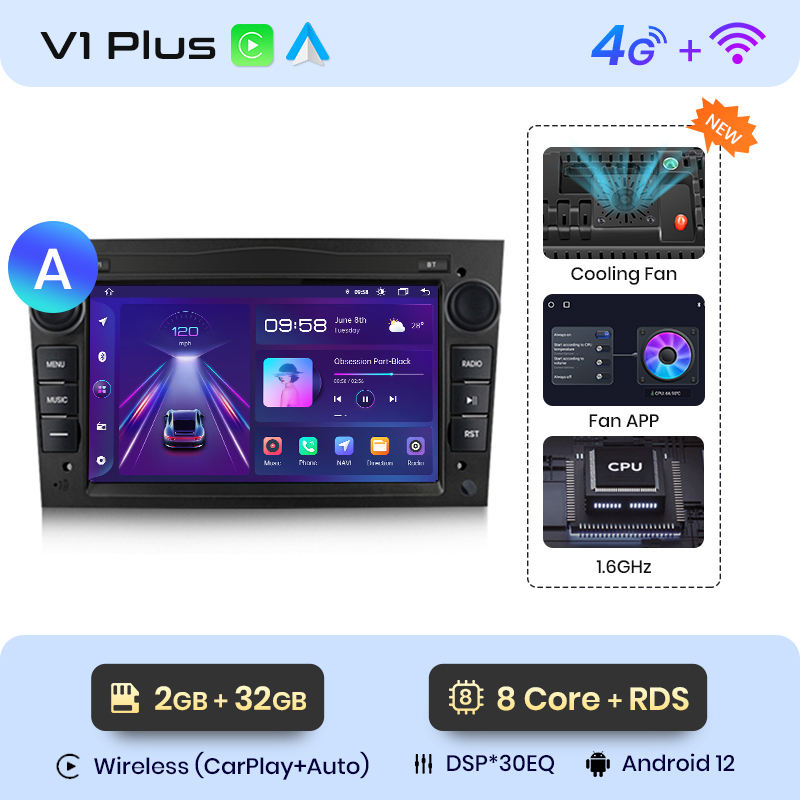 V1 พลัส 2+32GB สีดำ