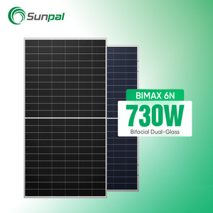 แผงโซลาร์เซลล์สีดำประสิทธิภาพสูง 550W 710W 720W 730W แบบสองหน้า (Bifacial) โมโน BIPV แบบฮาล์ฟเซลล์ 700W สำหรับระบบไฮบริด - Product Image 1