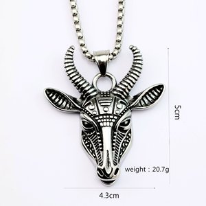 Colgante de cabeza de carnero de acero inoxidable para hombre de Yunnique, amuleto con temática animal para ropa, regalo a juego - Product Image 5