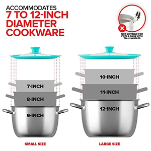 Nuevo Diseño LFGB, Tapas de Vidrio Templado de Silicona para Ollas y Sartenes, Ajustables, Plegables, Multiusos, Seguras para Cocina, Aptas para Alimentos - Product Image 5