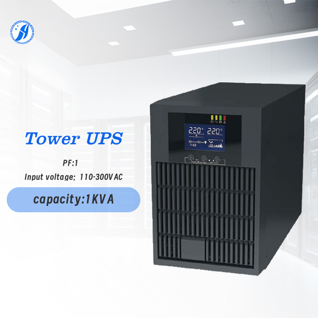 Online UPS HY-UT1101 Tower Type 1KVA/1KW Capacity LCD Display 0ms Transfer Time Backup Power Supply for Home Office