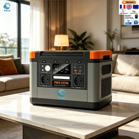 Station Portable Trucell avec Batterie LiFePO4, Onduleur à Onde Sinusoïdale Pure MPPT, Démarreur d'Urgence, Prêt pour Panneau Solaire, pour Camping, Maison et Urgences