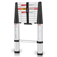 Échelle escamotable en aluminium de 2 m à un bouton avec pieds antidérapants, portable, utilisée comme escalier en aluminium