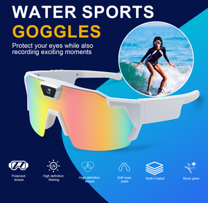 Gafas con Cámara HD 1080P, Gafas de Sol Resistentes al Viento para Deportes al Aire Libre, Ciclismo y Esquí, Gafas con Grabador de Fotos y Vídeos - Product Image 6