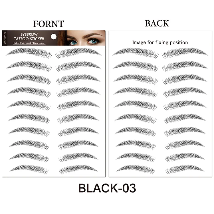 6D Hair Like Eyebrows Makeup Waterproof Long Lasting Natural False Eyebrows Sticker