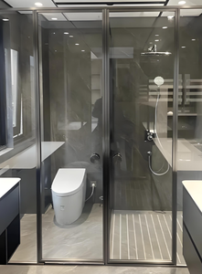 Prix <span class=keywords><strong>de</strong></span> gros, vente directe d'usine, cabine <span class=keywords><strong>de</strong></span> <span class=keywords><strong>douche</strong></span> coulissante sans cadre personnalisée avec design carré et plateau en pierre artificielle - Product Image 6