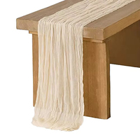 Nouveaux Chemins de Table en Gaze Tissée Personnalisables (Taille et Couleurs) Bleu Marine Style Bohème Vintage pour Décoration Maison & Hôtel 100% Polyester