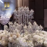 Offre Spéciale mariage décoration de la maison candélabre 15 bras décoration de table lustre en cristal pour centres de table