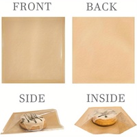 Emballage de sandwich imprimé en gros sac à pain grillé en papier kraft anti-graisse de qualité alimentaire pour boulangerie française avec fenêtre