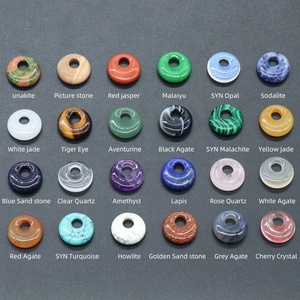 18mm Healing Agate <strong>Jade</strong> Crystal Donut Pendant Natural Gemstone Large Hole Ring Vintage Jewelry Necklace Accessories <strong>Stone</strong> Beads - Product Image 5