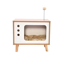 Vente en gros de maisons pour chats en bois avec coussin amovible