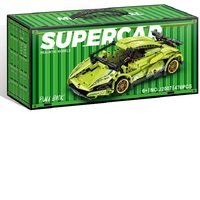 Conteneur en boîte 589 pièces assemblage bloc de construction tirer vers l'arrière Simulation Wupalambo voiture jouet noir 1:18 échelle modèle en plastique pour enfant
