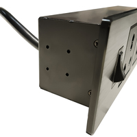 Multiprise de bureau noire 16A avec 3 prises CA en aluminium et plastique pour table de bureau