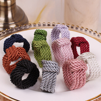 Rond de serviette en corde fait à la main anneau de porte-serviette tissé en matériau naturel bohème pour décor de table de dîner, mariage, banquet, fête