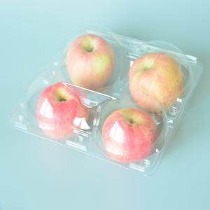 clear plastic fruit apple clamshell hinged lid pet container