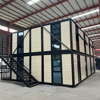 Conteneur d'expédition extensible 20 pieds 40 pieds Maison 2 chambres principales Petit conteneur plat Panneau sandwich en acier Bureau Salle de bain