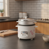 Cuisinière à riz électrique portable en acier inoxydable de haute qualité personnalisée avec un pot intérieur antiadhésif pour un usage domestique