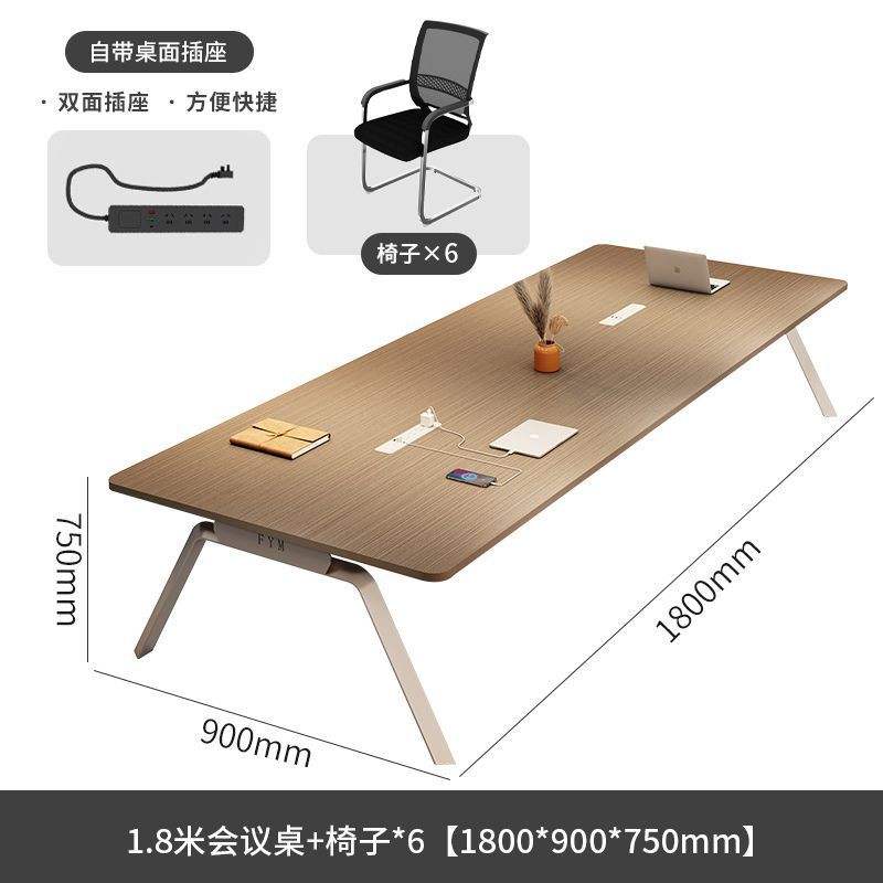 Mesa de conferencias de 1,8 metros y 6 sillas de conferencias