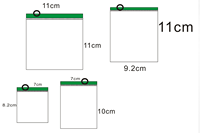 Sac de rangement en PVC transparent épaissi auto-scellant pour bijoux, fermeture à glissière pour vêtements, emballage de bracelets, type plastique PE