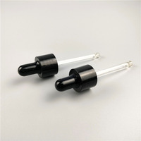 Fournisseur OEM Nouveau design 18/410 Couvercle compte-gouttes pour pipette en verre plastique noir avec ampoule en silicone en forme de boule