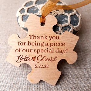 Bomboniere a Forma di Pezzo di Puzzle - Ornamento <span class=keywords><strong>in</strong></span> <span class=keywords><strong>Legno</strong></span> a Forma di Pezzo di Puzzle |   Bomboniere Rustiche <span class=keywords><strong>in</strong></span> <span class=keywords><strong>Legno</strong></span> - Regalo a Forma di Puzzle per gli Ospiti del Matrimonio - Product Image 3