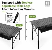 Table pliante en alliage d'aluminium pour le camping et les pique-niques en plein air, table enroulable réglable