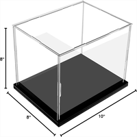 Boîte de présentation pliable en acrylique sur mesure avec base noire anti-poussière pour modèles de voitures et objets de collection - Écologique et durable