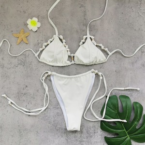 JSN 2026 Nouveau design personnalisé, <span class=keywords><strong>maillot</strong></span> <span class=keywords><strong>de</strong></span> <span class=keywords><strong>bain</strong></span> femme tendance uni, style licou évidé, bikini string taille basse dos nu - Product Image 4
