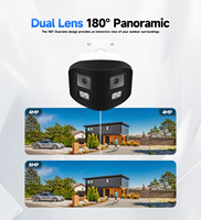 Caméra de sécurité IP réseau bullet panoramique 8MP conforme à la NDAA, vue à 180 degrés, vision nocturne couleur IA, double objectif, audio bidirectionnel, avec fente
