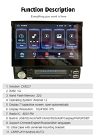 7 pouces 1 Din Auto Flip Down Android 13 lecteur de voiture CarPlay télécommande transmetteur FM lien miroir TPMS écran partagé modèle RAM